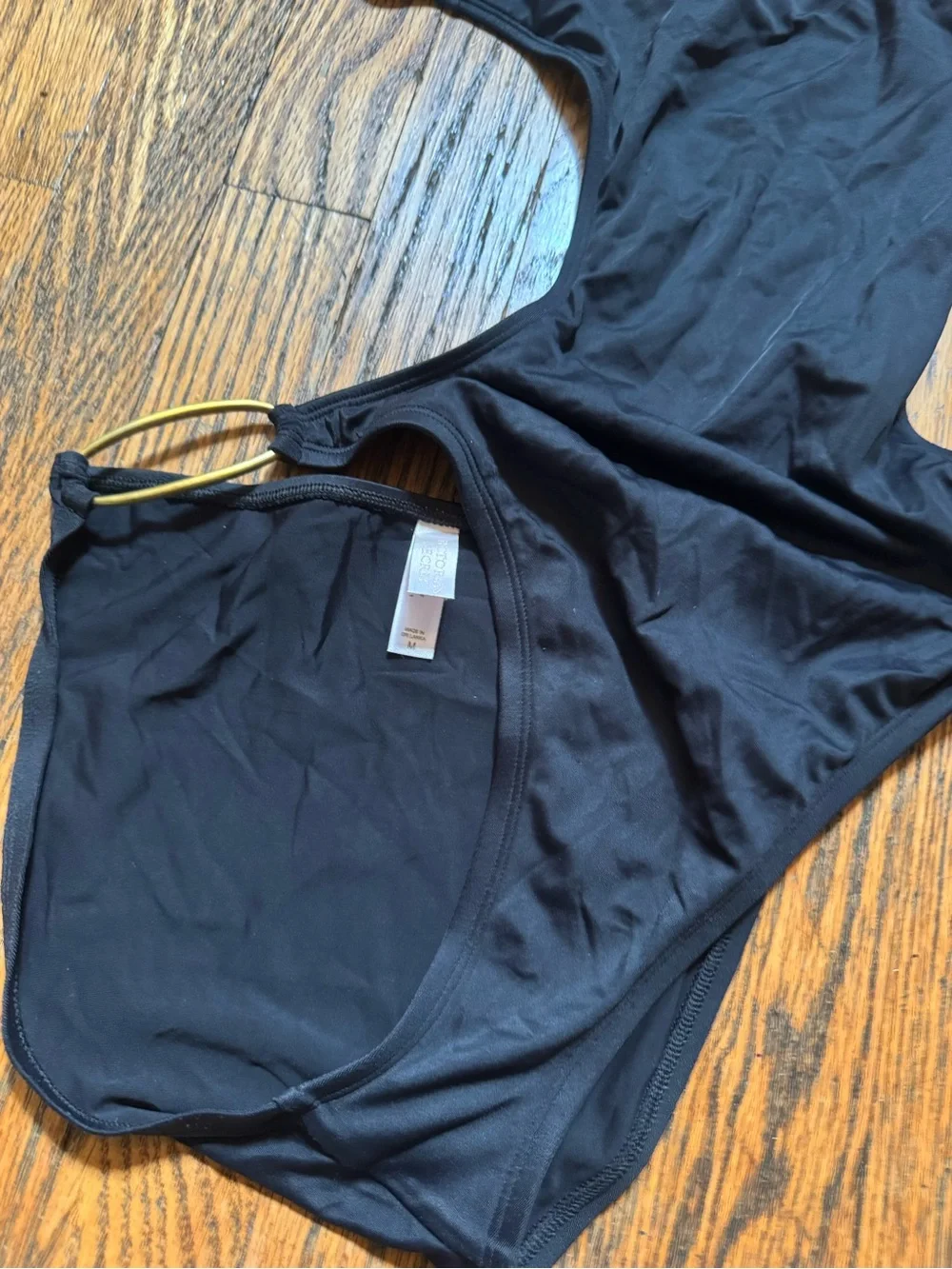 Victoria’s Secret Black Cutout One-Piece Swimsuit with Side Ring Accent